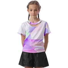 Abstract T- Shirt Purple Minimalistic Abstract Digital Art T- Shirt Kids  Front Cut Tee by maxcute