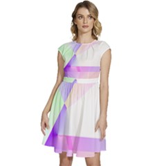 Abstract T- Shirt Purple Minimalistic Abstract Digital Art T- Shirt Cap Sleeve High Waist Dress