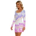 Abstract T- Shirt Purple Minimalistic Abstract Digital Art T- Shirt Long Sleeve Square Neck Bodycon Velour Dress View2