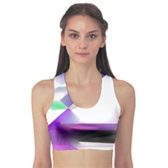 Abstract T- Shirt Purple Northern Lights Colorful Abstract T- Shirt Sports Bra by maxcute