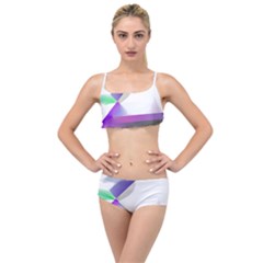 Abstract T- Shirt Purple Northern Lights Colorful Abstract T- Shirt Layered Top Bikini Set by maxcute