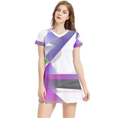 Abstract T- Shirt Purple Northern Lights Colorful Abstract T- Shirt Women s Sports Skirt by maxcute