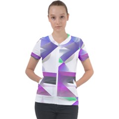 Abstract T- Shirt Purple Northern Lights Colorful Abstract T- Shirt Short Sleeve Zip Up Jacket by maxcute