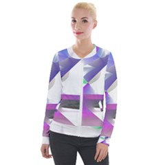 Abstract T- Shirt Purple Northern Lights Colorful Abstract T- Shirt Velvet Zip Up Jacket by maxcute