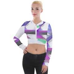 Abstract T- Shirt Purple Northern Lights Colorful Abstract T- Shirt Long Sleeve Cropped Velvet Jacket by maxcute