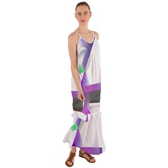 Abstract T- Shirt Purple Northern Lights Colorful Abstract T- Shirt Cami Maxi Ruffle Chiffon Dress by maxcute