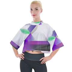 Abstract T- Shirt Purple Northern Lights Colorful Abstract T- Shirt Mock Neck Tee by maxcute