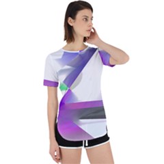 Abstract T- Shirt Purple Northern Lights Colorful Abstract T- Shirt Perpetual Short Sleeve T-shirt by maxcute