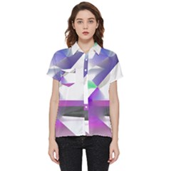 Abstract T- Shirt Purple Northern Lights Colorful Abstract T- Shirt Short Sleeve Pocket Shirt by maxcute