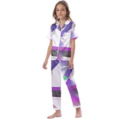 Abstract T- Shirt Purple Northern Lights Colorful Abstract T- Shirt Kids  Satin Short Sleeve Pajamas Set by maxcute