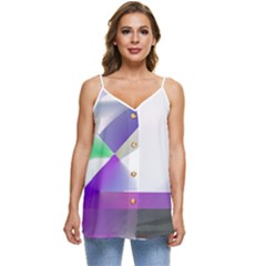 Abstract T- Shirt Purple Northern Lights Colorful Abstract T- Shirt Casual Spaghetti Strap Chiffon Top by maxcute