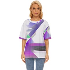 Abstract T- Shirt Purple Northern Lights Colorful Abstract T- Shirt Oversized Basic Tee by maxcute