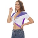 Abstract T- Shirt Purple Northern Lights Colorful Abstract T- Shirt Twist Front Crop Top View2