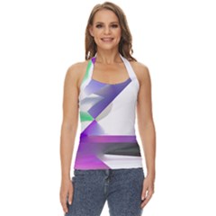 Abstract T- Shirt Purple Northern Lights Colorful Abstract T- Shirt Basic Halter Top by maxcute