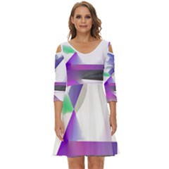 Abstract T- Shirt Purple Northern Lights Colorful Abstract T- Shirt Shoulder Cut Out Zip Up Dress by maxcute