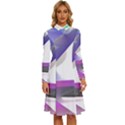 Abstract T- Shirt Purple Northern Lights Colorful Abstract T- Shirt Long Sleeve Shirt Collar A-Line Dress View1