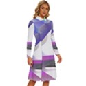 Abstract T- Shirt Purple Northern Lights Colorful Abstract T- Shirt Long Sleeve Shirt Collar A-Line Dress View3