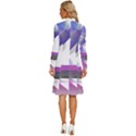 Abstract T- Shirt Purple Northern Lights Colorful Abstract T- Shirt Long Sleeve Shirt Collar A-Line Dress View4