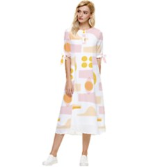 Abstract T- Shirt Science Lab T- Shirt Bow Sleeve Chiffon Midi Dress