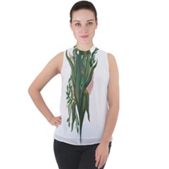 Abstract T- Shirt Therwaro T- Shirt Mock Neck Chiffon Sleeveless Top by maxcute