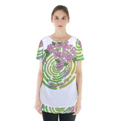 Abstract T- Shirt Tropical World T- Shirt Skirt Hem Sports Top by maxcute