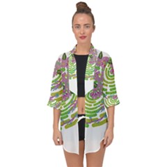 Abstract T- Shirt Tropical World T- Shirt Open Front Chiffon Kimono by maxcute