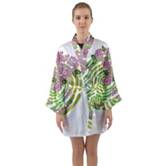 Abstract T- Shirt Tropical World T- Shirt Long Sleeve Satin Kimono by maxcute