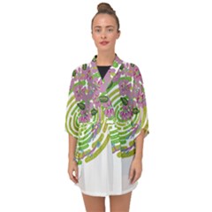 Abstract T- Shirt Tropical World T- Shirt Half Sleeve Chiffon Kimono by maxcute