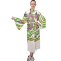 Abstract T- Shirt Tropical World T- Shirt Maxi Velour Kimono View1