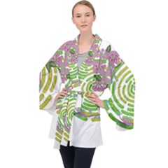 Abstract T- Shirt Tropical World T- Shirt Long Sleeve Velvet Kimono  by maxcute