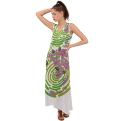 Abstract T- Shirt Tropical World T- Shirt V-neck Chiffon Maxi Dress by maxcute