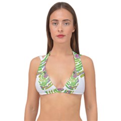 Abstract T- Shirt Tropical World T- Shirt Double Strap Halter Bikini Top by maxcute