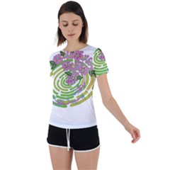 Abstract T- Shirt Tropical World T- Shirt Back Circle Cutout Sports Tee by maxcute