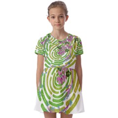 Abstract T- Shirt Tropical World T- Shirt Kids  Short Sleeve Pinafore Style Dress