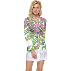 Abstract T- Shirt Tropical World T- Shirt Long Sleeve Satin Robe by maxcute