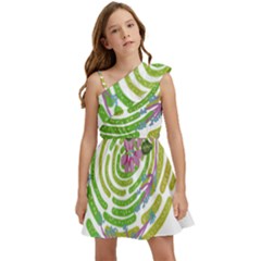 Abstract T- Shirt Tropical World T- Shirt Kids  One Shoulder Party Dress by maxcute