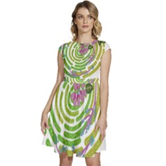 Abstract T- Shirt Tropical World T- Shirt Cap Sleeve High Waist Dress