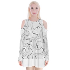 Abstract T- Shirt Vea I I T- Shirt Velvet Long Sleeve Shoulder Cutout Dress by maxcute