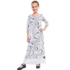 Abstract T- Shirt Vea I I T- Shirt Kids  Quarter Sleeve Maxi Dress by maxcute