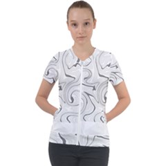 Abstract T- Shirt Vea I I T- Shirt Short Sleeve Zip Up Jacket by maxcute