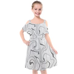 Abstract T- Shirt Vea I I T- Shirt Kids  Cut Out Shoulders Chiffon Dress by maxcute