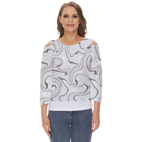 Abstract T- Shirt Vea I I T- Shirt Cut Out Wide Sleeve Top by maxcute