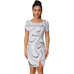 Abstract T- Shirt Vea I I T- Shirt Fitted Knot Split End Bodycon Dress