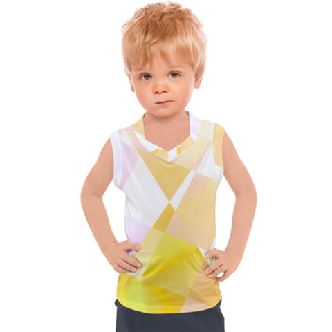 Abstract T- Shirt Yellow Chess Cell Abstract Pattern T- Shirt Kids  Sport Tank Top by maxcute