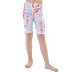 Abstractart T- Shirt Abstract Forest In Pink T- Shirt Kids  Mid Length Swim Shorts by maxcute