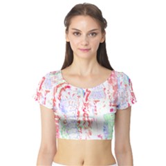 Abstractart T- Shirt Abstract Forest In Pink T- Shirt Short Sleeve Crop Top by maxcute