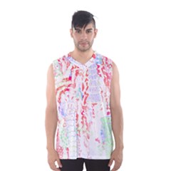 Abstractart T- Shirt Abstract Forest In Pink T- Shirt Men s Basketball Tank Top by maxcute