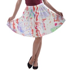 Abstractart T- Shirt Abstract Forest In Pink T- Shirt A-line Skater Skirt by maxcute