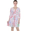 Abstractart T- Shirt Abstract Forest In Pink T- Shirt Quarter Sleeve Ruffle Waist Dress View1