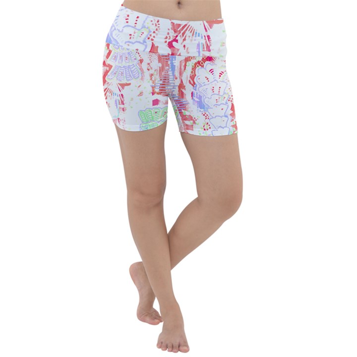 Abstractart T- Shirt Abstract Forest In Pink T- Shirt Lightweight Velour Yoga Shorts